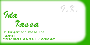 ida kassa business card